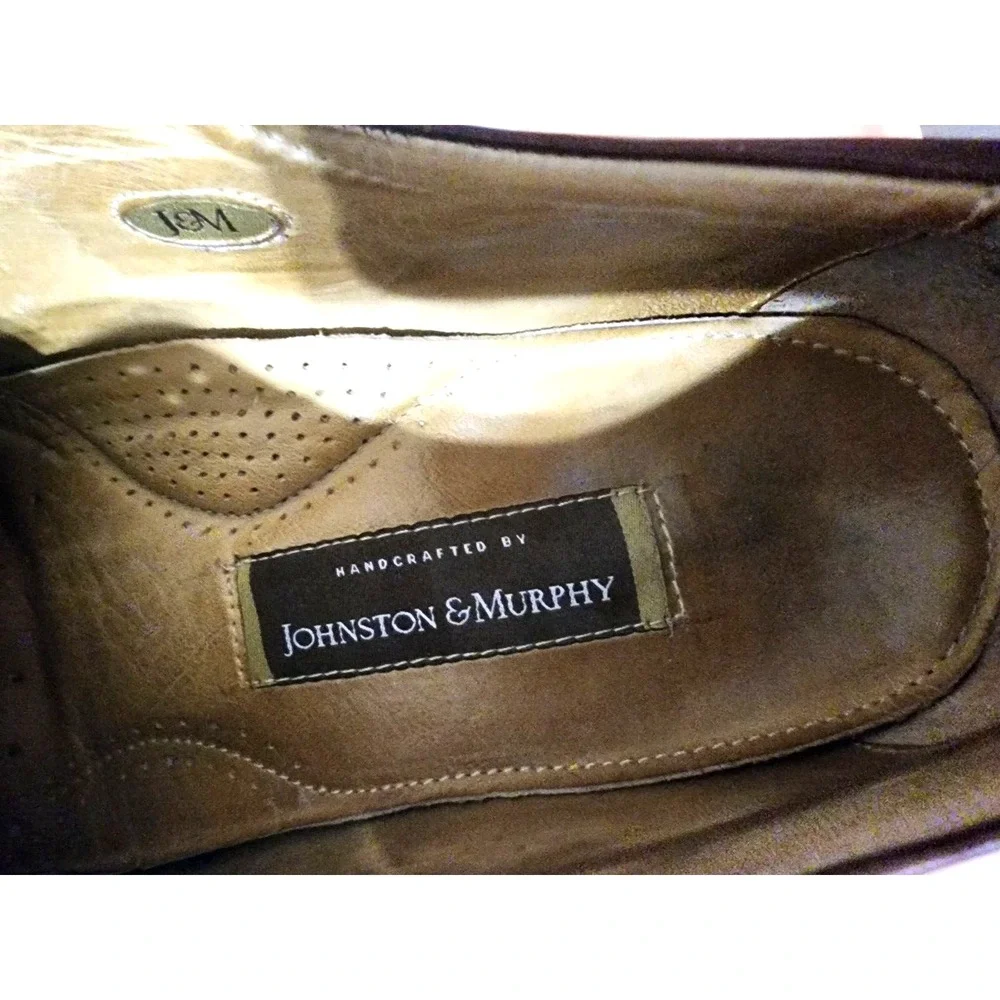 Johnston & Murphy Men's Shoes Size 11 1/2 M Leather‎ Lace Up Brown Brazil Shoes